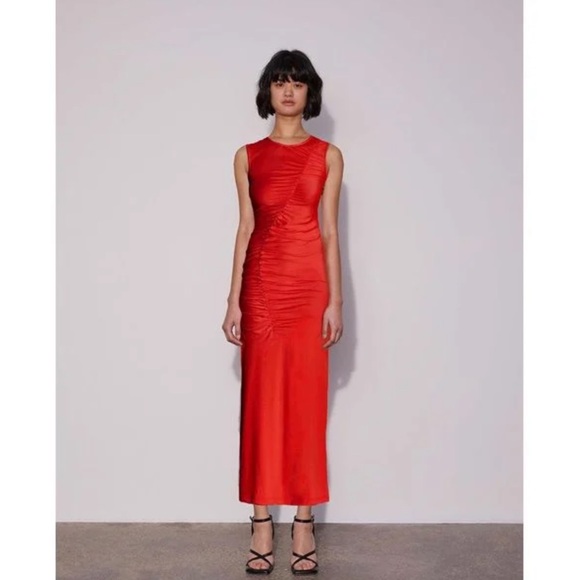 Wynn Hamlyn Dresses & Skirts - wynn hamlyn- red orchid sleeveless maxi full length dress ruch detailed bodice